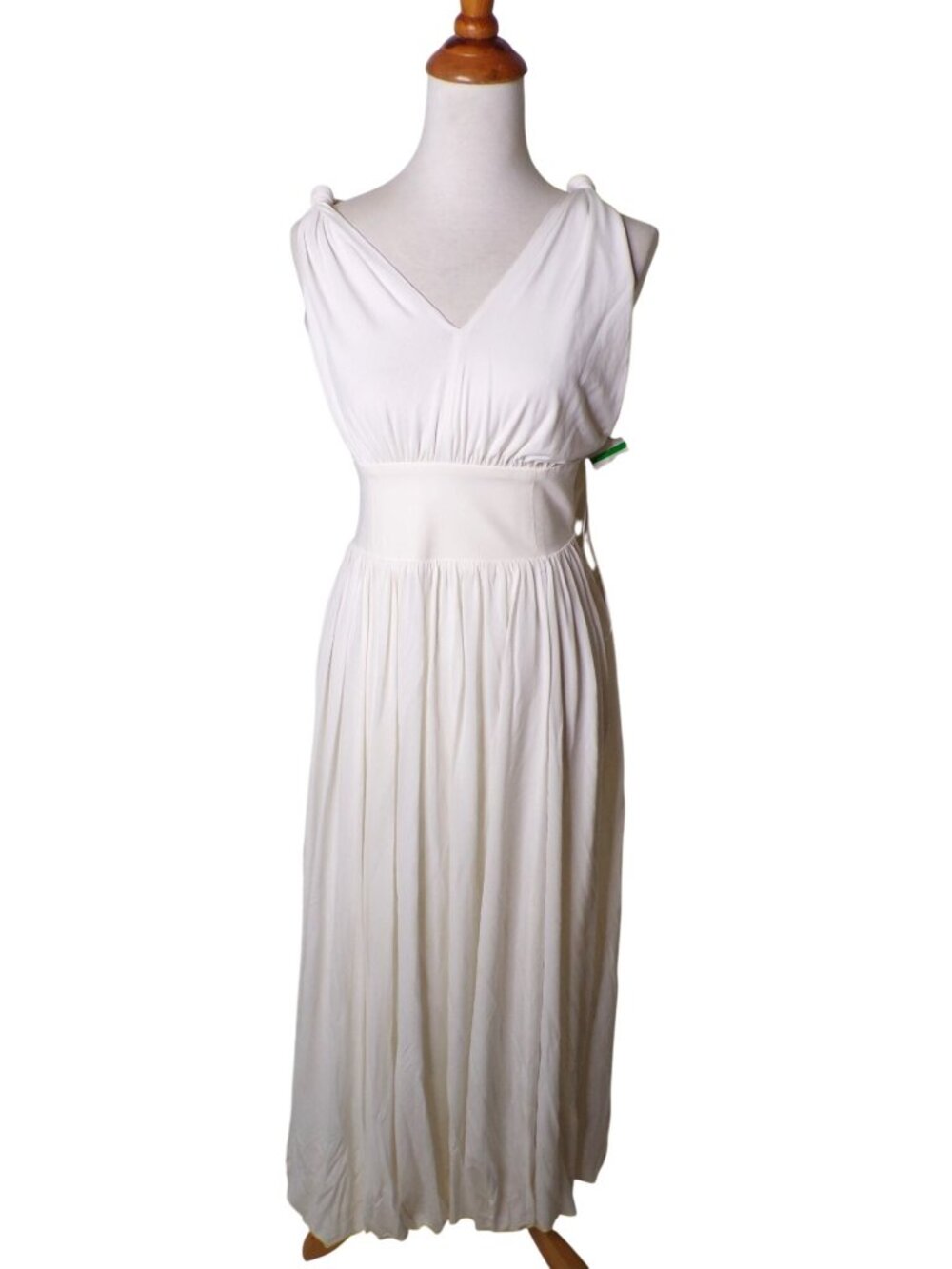 🆕LA LIGNE Balloon Hemline Jersey Midi Dress Off-White X-Small - Picture 1 of 9